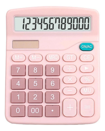 Calculadora 837 De Escritorio Pantalla Grande Rosa Y Celeste