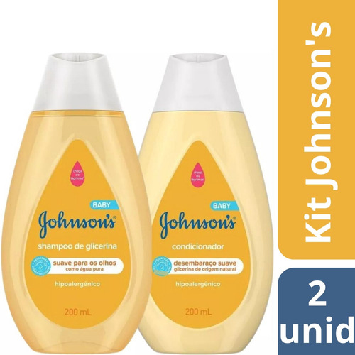 Kit Shampoo E Condicionador De Glicerina Johnsons Baby 200ml