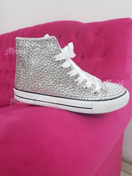 converse plateadas con brillo