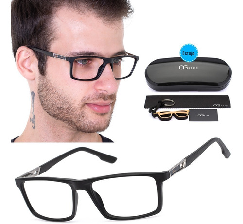 Armação Oculos Ogrife Og 506-c Masculino Com Lente Sem Grau