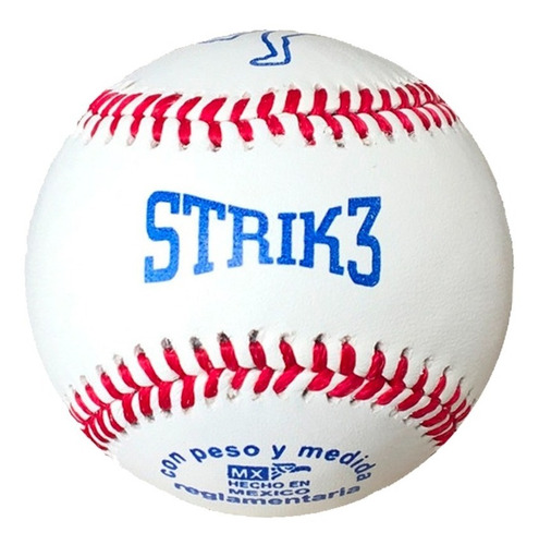 Pelota Beisbol Profesional De Piel Strik3 37 Azul 