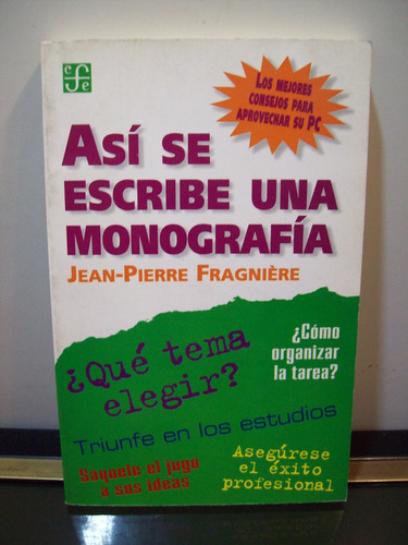 Adp Así Se Escribe Una Monografia Jean Pierre Fragniere