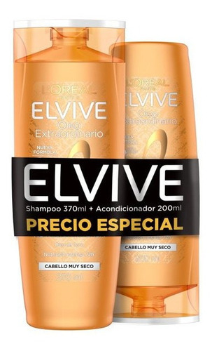 Pack Elvive Shampoo 370 Ml + Aco 200 Ml Oleo Extraordinario
