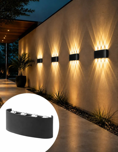 Arandela Externa Arandela Interna Luminaria Externa Parede LED 8 Lâmpadas 8W Baixo Consumo À Prova D'água Design Moderno Para Fachada, Va...