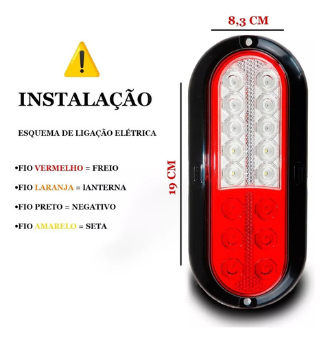 Par Lanterna Led Carretinhas Com Ré À Prova D'água
