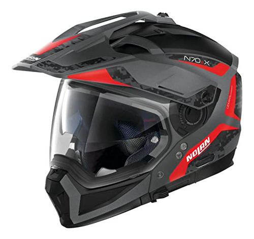 Nolan N70-2 X Torpedo Casco Modular De Moto Gris Plano-r