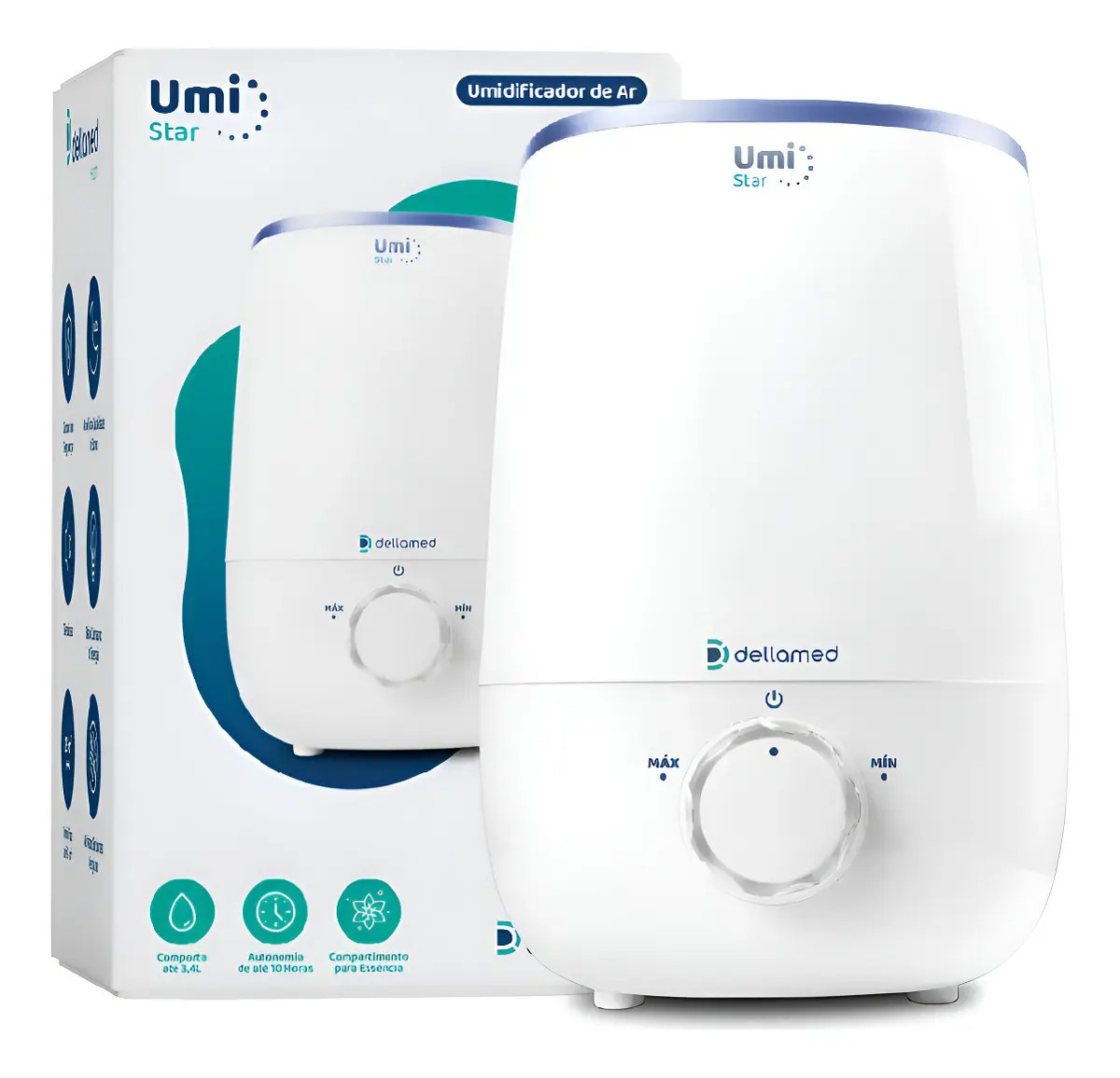 Umidificador Ultrassônico De 3,4 L Modelo Star - Dellamed Cor Branco Bivolt