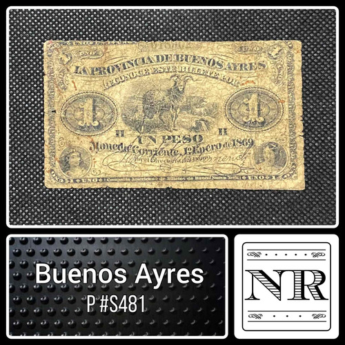 Argentina - 1 Peso - Año 1869 - P #s481 - Firma Impresa