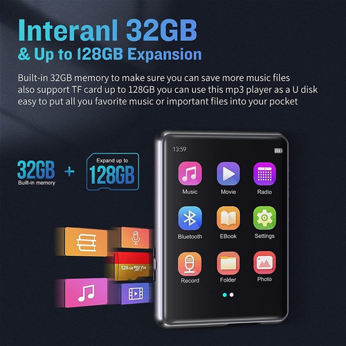 Reproductor de MP3 y MP4 bluetooth Jolike M4 color Negro