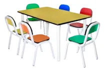 Comprar Mesa Para Inicial 6 Sillas De Melamina - Mobiliario Escolar