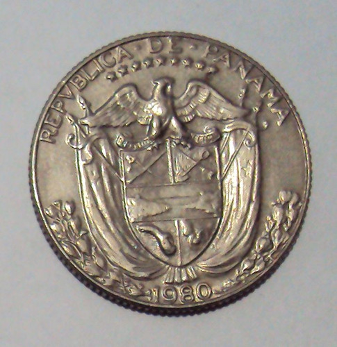 Moneda Panamá ¼ De Balboa, Año 1980, Km# 11.2a (Usado)