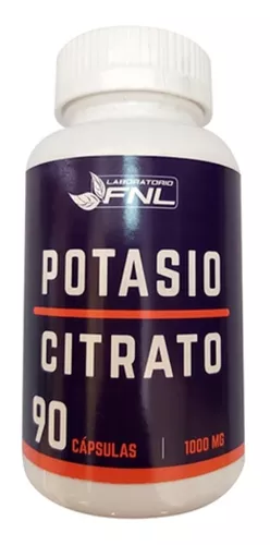 Citrato De Potasio Puro 90 Cápsulas 1000 Mg Mejor Absorción