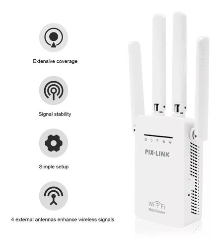 Repetidor Extensor Pix-link Wifi 300mbps Rompemuros + Obsequ