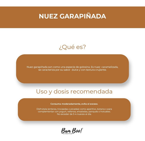 Imagen 2 de 5 de Nuez Garapiñada 1 Kg. Bam Boo! Lifestyle