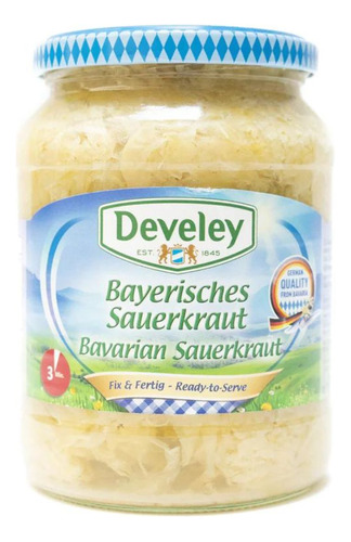 Col Agria Develey Sauerkraut 680g Frasco Vidrio Alemania