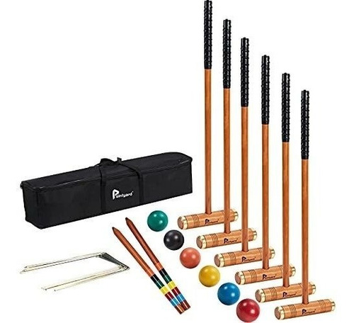 Juego De Croquet Croket 6 Palos 89 Cm Deluxe Estilo Retro 