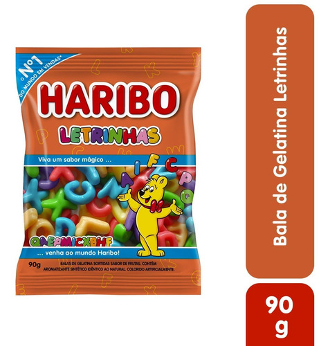 Imagem 1 de 2 de Bala De Gelatina Letrinhas Haribo 90g