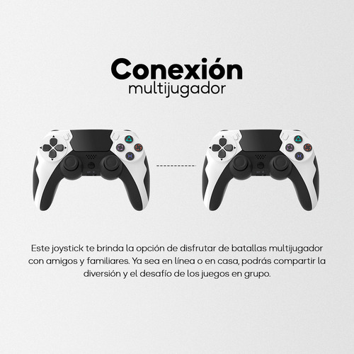 Joystick Inalámbrico Genérico Recargable Bluetooth 4.0 - Gris - Doubleshock Para Pc Gamer, Compatible con Ps4, Batería Recargable, Pantalla Táctil, Wireless Controller.