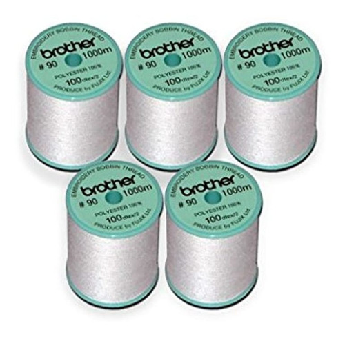 Brother 5 pack Ebtpe 90-weight Hilo De Bordar, Color Blanco