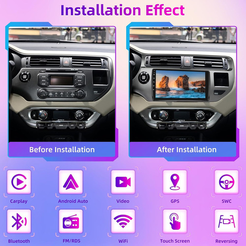 Radio Carplay Android+bisel Para Kia Rio 3 4 5+cámara+arnés