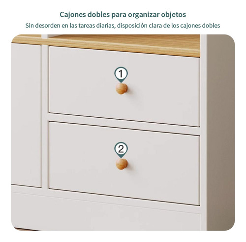 Estante Librero Madera Modernos Con 2 Cajones Y 2 Puertas Blanco