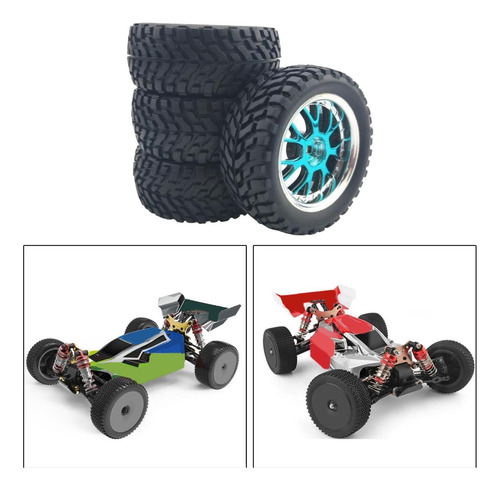 Neumáticos De Goma Para Wltoys 144001 Rueda Azul 75x30mm