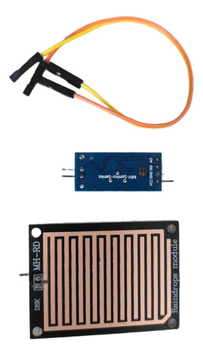 Sensor Lluvia Humedad Agua Clima Modulo Cables Arduino 3v 5v