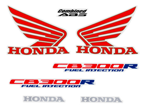 Cartela Jogo Adesivos Honda Cb 300r Ano 2010 Até 2015