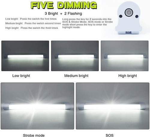 Imagen 4 de 7 de Tira Magnética De Luz Led De Trabajo De 10000 Lm Recargable