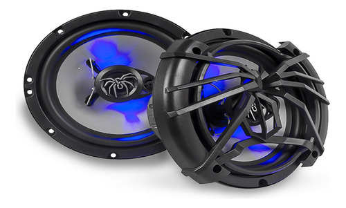 Kit Par De Bocinas 6x9 Led + Par De Bocinas 6.5 Soundstream Color Negro/plata