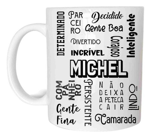 Michel Caneca Com Nome Cerâmica 325ml