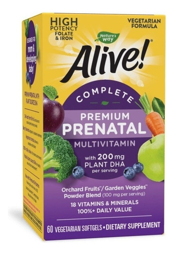 Nature's Way I Muiltivitaminico Prenatal I 60 Caps Blandas