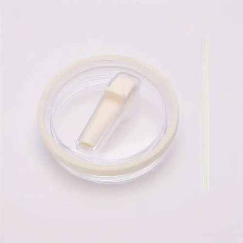 Accesorio Tapa Vaso Quencher 40 Oz Antiderrame Con Sorbete Blanco Crema Lisa