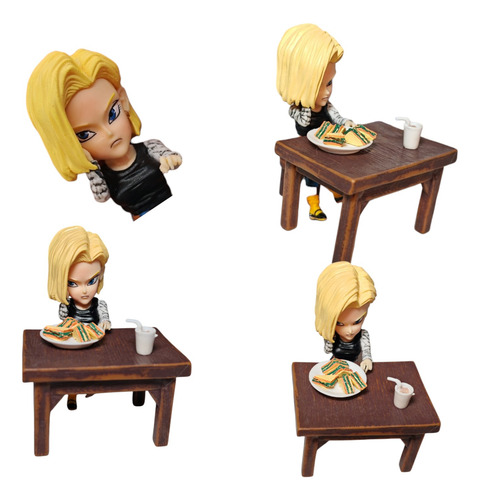 Set 5 Figuras Goku Vegeta Comiendo Dragon Ball Z