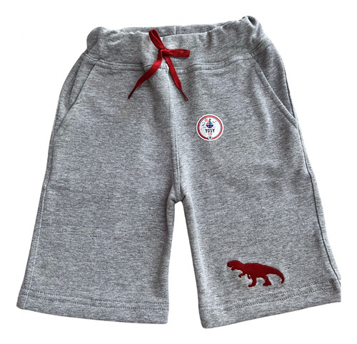 Short Bermuda Algodon Bordado Dinosario T- Rex Niño