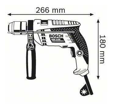 Imagen 3 de 8 de Taladro Con Precutor Bosch Gsb 13 Re