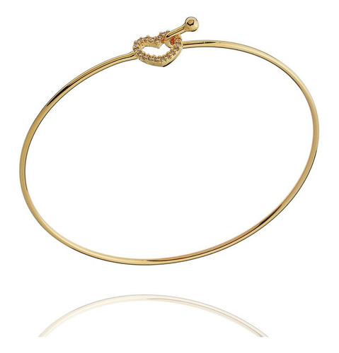 Imagem 3 de 5 de Bracelete Coração - Dourado