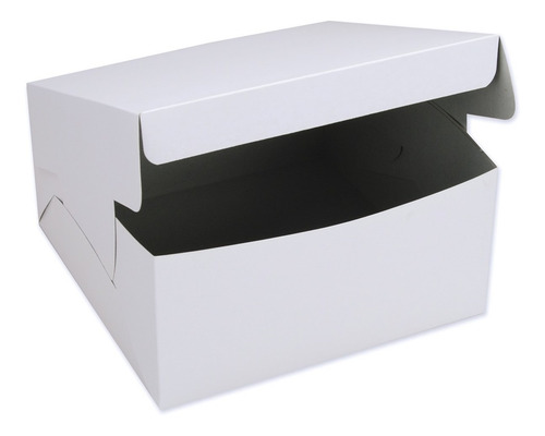 Juego De 3 Cajas Para Pastel De 25 Por 25cms. Blanco