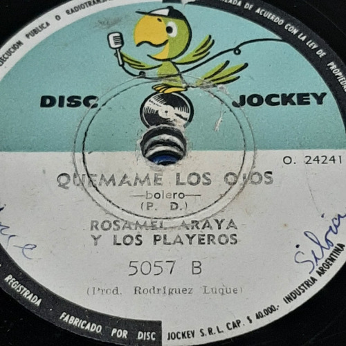 Pasta Rosamel Araya Los Playeros Disc Jockey C374