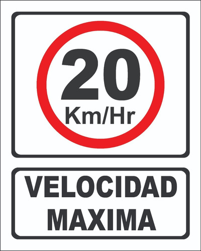 Señalamiento Velicidad Maxima 50x40cm Reflejante Negro/rojo