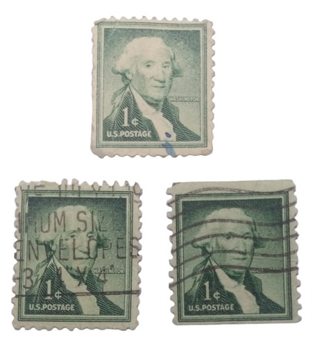 Timbres Postales Estados Unidos Año 1954 Washington 3 Pzas
