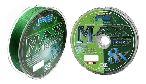 Linha Pesca Multifilamento Maruri Max Force 8x Verde - 100m