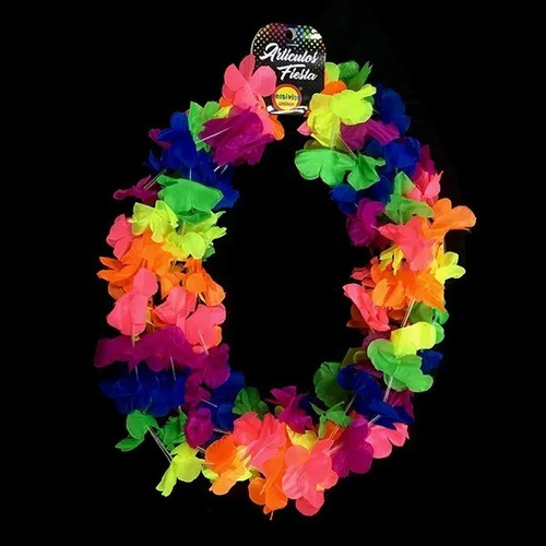 Pack Collar Hawaiano Flor 6 Unidades Fiesta Año Nuevo