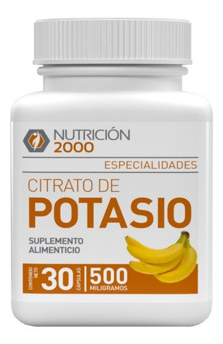 Capsulas Citrato De Potasio 30 Capsulas Nutricion 2000