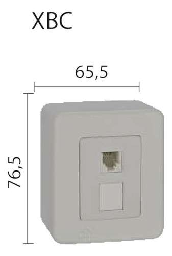 Conjunto 1 Tomada Externa 2pinos + 1terra 10a 250v Linha Xbc Cor Branco