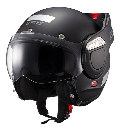 Imagem 4 de 8 de Capacete Moto Texx Stratos Preto Fosco Articulado Abre 180º