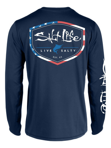 Salt Life Stand Up Slx Polera De Corte Clásico De Manga Larg