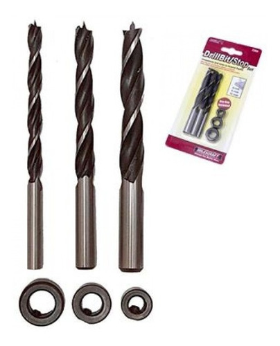 Set De Topes + Brocas 6-8-10mm Drillbit Stop Milescraft