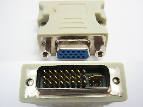 Imagen 2 de 6 de Adaptador Dvi-i Dual Link A Vga Dvi Macho 24+5 A Vga Hembra