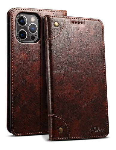 Sinianl Compatible Con Teléfono 13 Pro Max Leather Case, Tel
